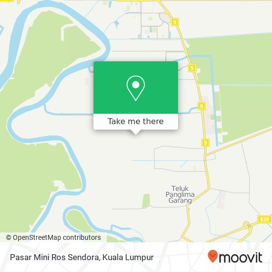 Peta Pasar Mini Ros Sendora, Jalan Sandora 42500 Telok Panglima Garang