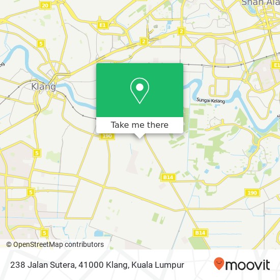 Peta 238 Jalan Sutera, 41000 Klang