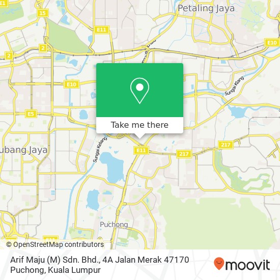 Arif Maju (M) Sdn. Bhd., 4A Jalan Merak 47170 Puchong map