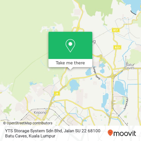 Peta YTS Storage System Sdn Bhd, Jalan SU 22 68100 Batu Caves