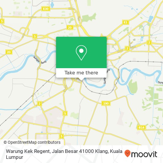 Peta Warung Kek Regent, Jalan Besar 41000 Klang