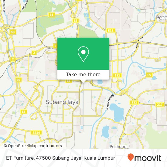 Peta ET Furniture, 47500 Subang Jaya