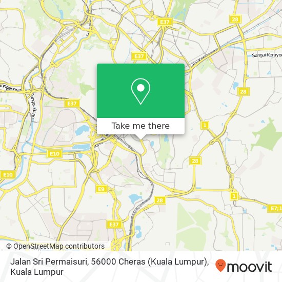 Jalan Sri Permaisuri, 56000 Cheras (Kuala Lumpur) map