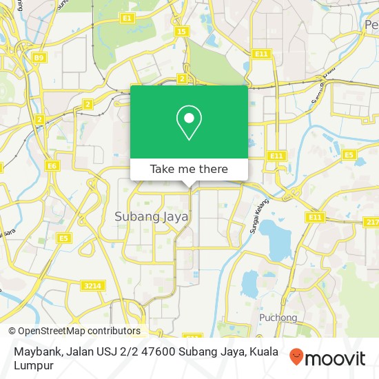 Peta Maybank, Jalan USJ 2 / 2 47600 Subang Jaya