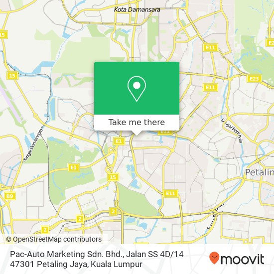 Pac-Auto Marketing Sdn. Bhd., Jalan SS 4D / 14 47301 Petaling Jaya map
