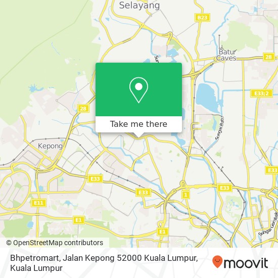 Peta Bhpetromart, Jalan Kepong 52000 Kuala Lumpur