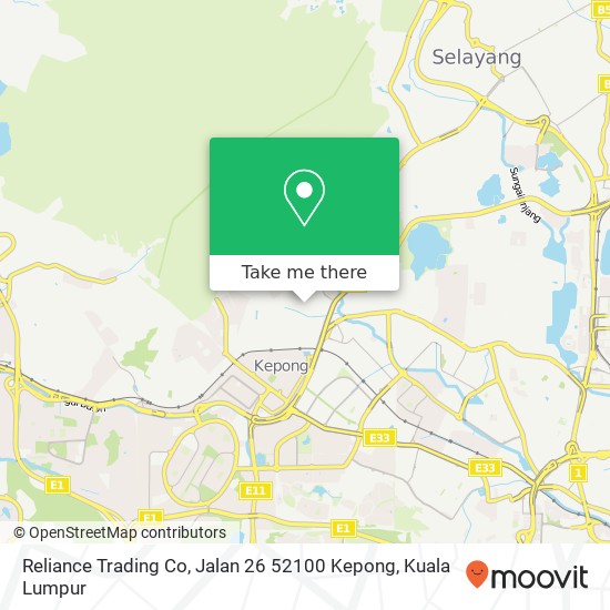 Peta Reliance Trading Co, Jalan 26 52100 Kepong
