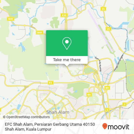 Peta EFC Shah Alam, Persiaran Gerbang Utama 40150 Shah Alam