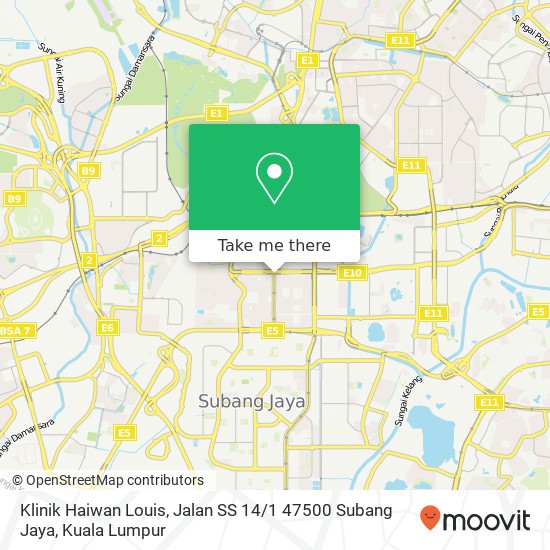 Klinik Haiwan Louis, Jalan SS 14 / 1 47500 Subang Jaya map