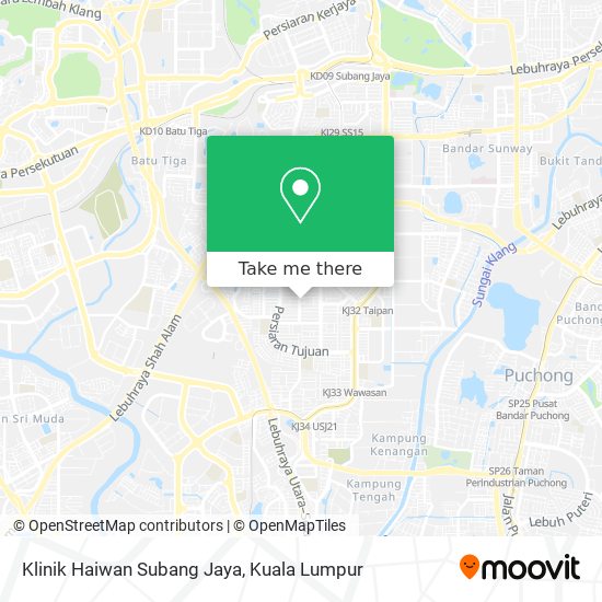 Peta Klinik Haiwan Subang Jaya