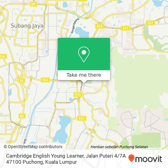 Cambridge English Young Learner, Jalan Puteri 4 / 7A 47100 Puchong map