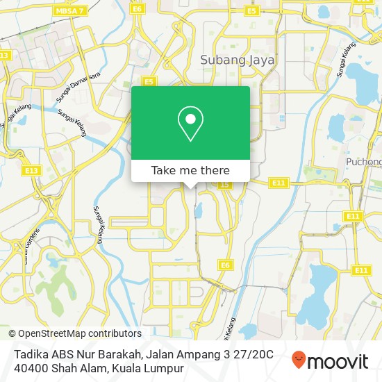 Peta Tadika ABS Nur Barakah, Jalan Ampang 3 27 / 20C 40400 Shah Alam