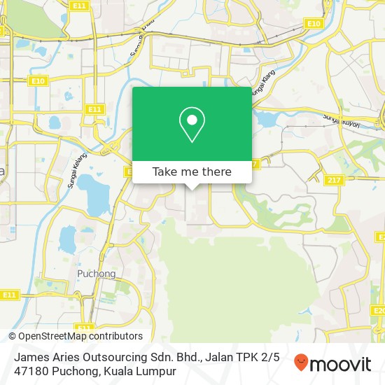 Peta James Aries Outsourcing Sdn. Bhd., Jalan TPK 2 / 5 47180 Puchong