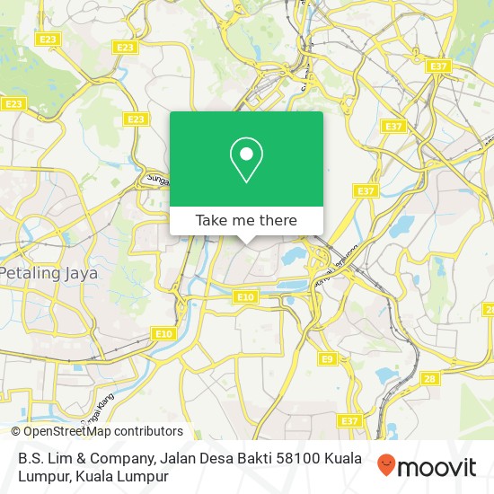 Peta B.S. Lim & Company, Jalan Desa Bakti 58100 Kuala Lumpur