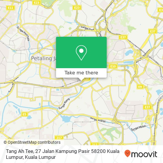 Peta Tang Ah Tee, 27 Jalan Kampung Pasir 58200 Kuala Lumpur