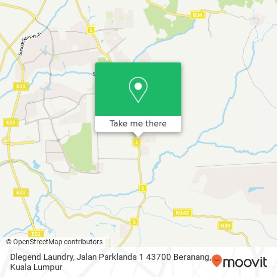 Dlegend Laundry, Jalan Parklands 1 43700 Beranang map