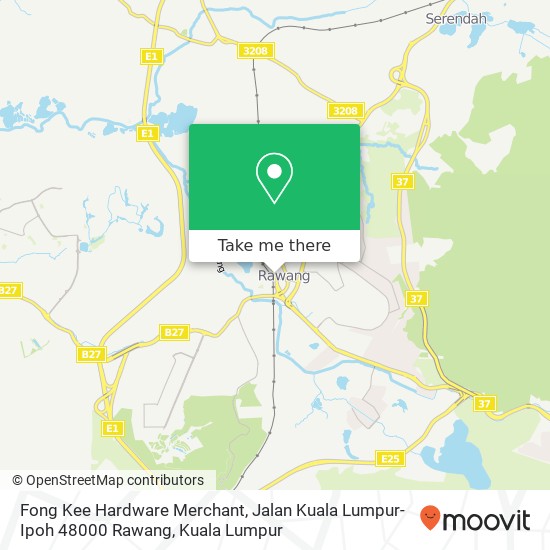 Peta Fong Kee Hardware Merchant, Jalan Kuala Lumpur-Ipoh 48000 Rawang