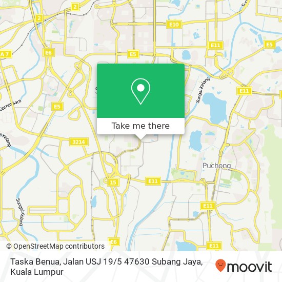 Peta Taska Benua, Jalan USJ 19 / 5 47630 Subang Jaya