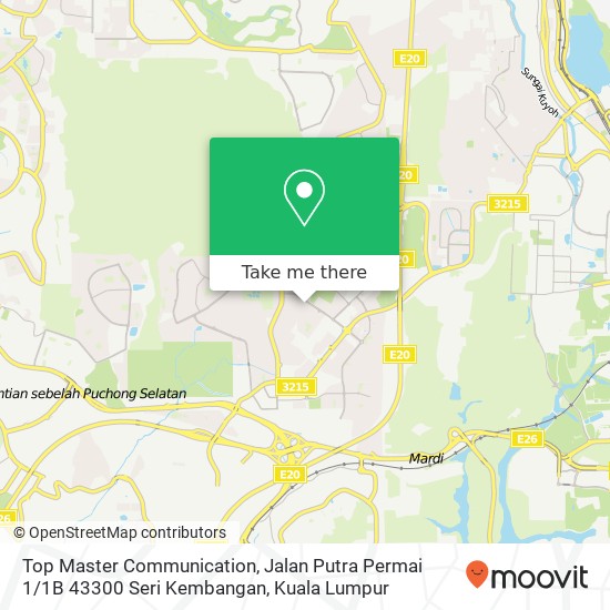 Top Master Communication, Jalan Putra Permai 1 / 1B 43300 Seri Kembangan map