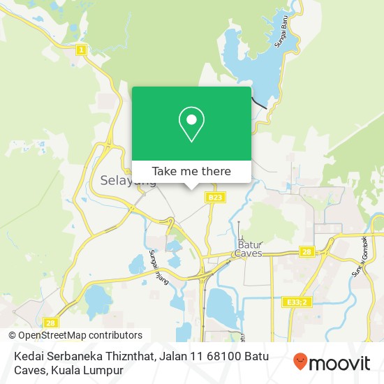 Peta Kedai Serbaneka Thiznthat, Jalan 11 68100 Batu Caves
