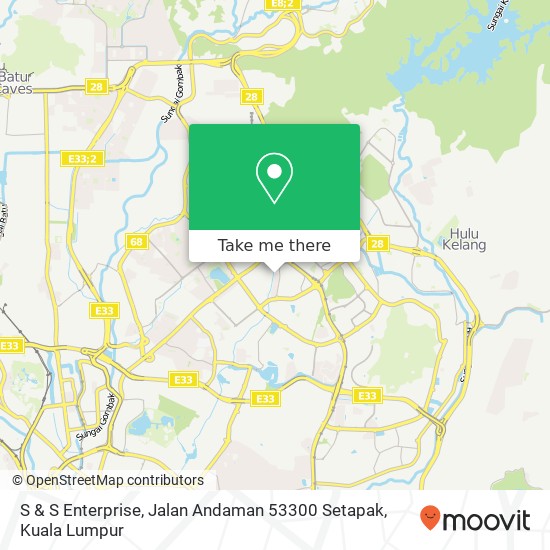 Peta S & S Enterprise, Jalan Andaman 53300 Setapak