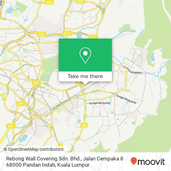 Rebong Wall Covering Sdn. Bhd., Jalan Cempaka 8 68000 Pandan Indah map
