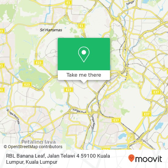 RBL Banana Leaf, Jalan Telawi 4 59100 Kuala Lumpur map