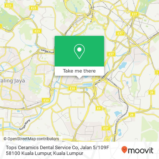 Tops Ceramics Dental Service Co, Jalan 5 / 109F 58100 Kuala Lumpur map