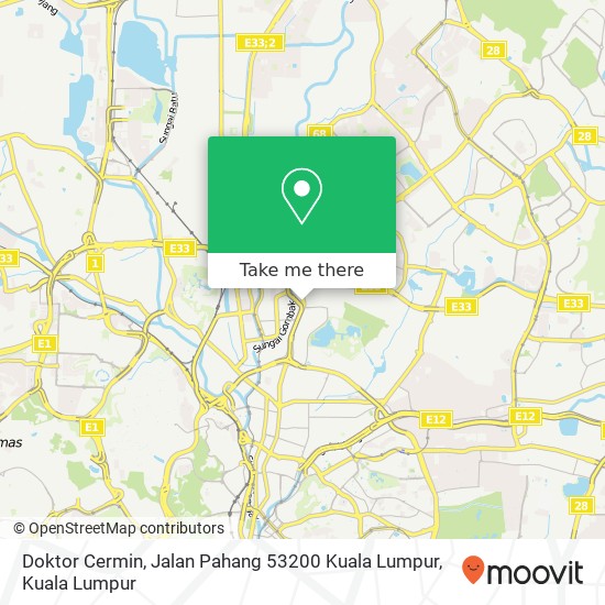 Peta Doktor Cermin, Jalan Pahang 53200 Kuala Lumpur