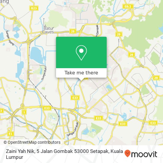 Peta Zaini Yah Nik, 5 Jalan Gombak 53000 Setapak