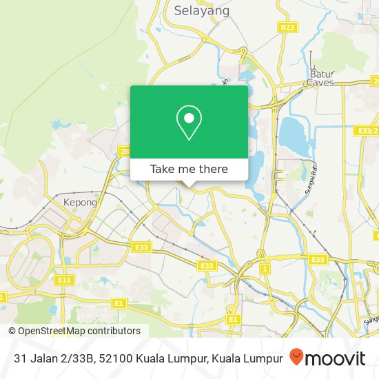 Peta 31 Jalan 2 / 33B, 52100 Kuala Lumpur