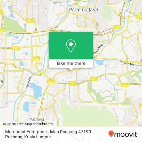 Peta Morepoint Enterprise, Jalan Puchong 47190 Puchong