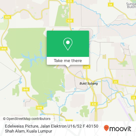 Edelweiss Picture, Jalan Elektron U16 / 52 F 40150 Shah Alam map