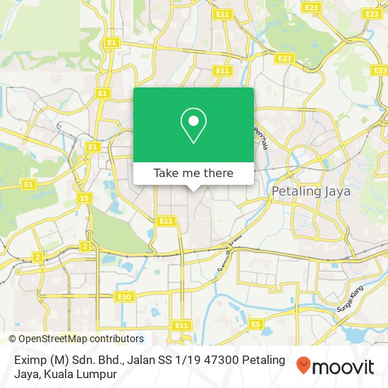 Eximp (M) Sdn. Bhd., Jalan SS 1 / 19 47300 Petaling Jaya map