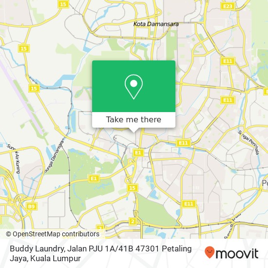 Peta Buddy Laundry, Jalan PJU 1A / 41B 47301 Petaling Jaya