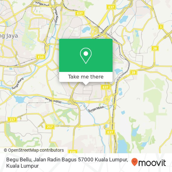 Peta Begu Bellu, Jalan Radin Bagus 57000 Kuala Lumpur