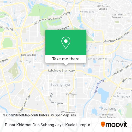 Peta Pusat Khidmat Dun Subang Jaya