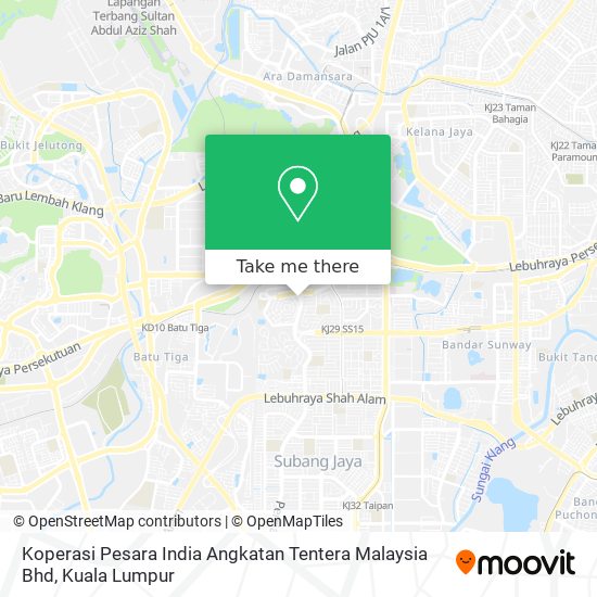 Peta Koperasi Pesara India Angkatan Tentera Malaysia Bhd