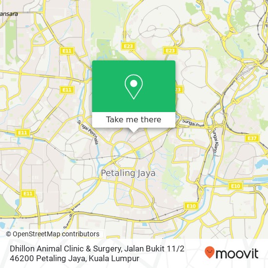 Dhillon Animal Clinic & Surgery, Jalan Bukit 11 / 2 46200 Petaling Jaya map