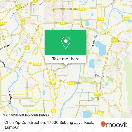 Peta Zhen Yip Construction, 47630 Subang Jaya