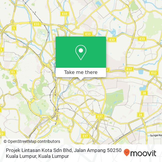 Peta Projek Lintasan Kota Sdn Bhd, Jalan Ampang 50250 Kuala Lumpur