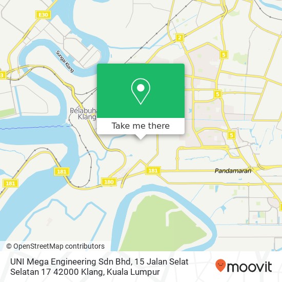 Peta UNI Mega Engineering Sdn Bhd, 15 Jalan Selat Selatan 17 42000 Klang