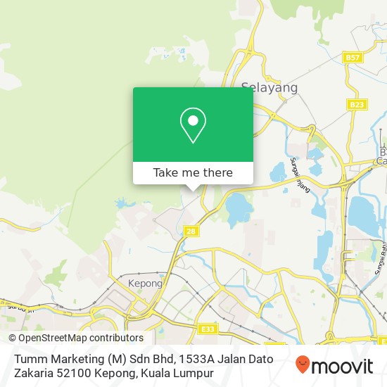 Tumm Marketing (M) Sdn Bhd, 1533A Jalan Dato Zakaria 52100 Kepong map