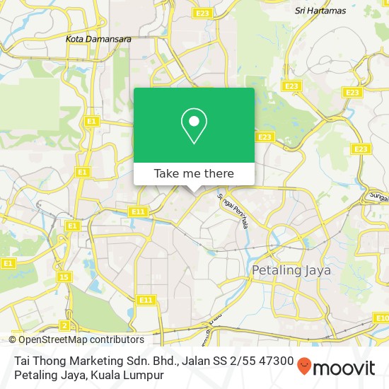 Tai Thong Marketing Sdn. Bhd., Jalan SS 2 / 55 47300 Petaling Jaya map