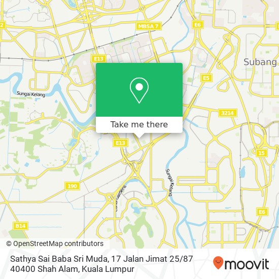 Sathya Sai Baba Sri Muda, 17 Jalan Jimat 25 / 87 40400 Shah Alam map