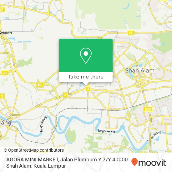 Peta AGORA MINI MARKET, Jalan Plumbum Y 7 / Y 40000 Shah Alam
