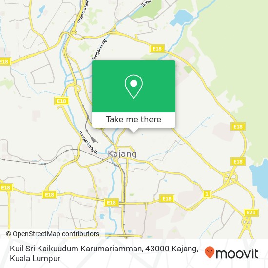 Peta Kuil Sri Kaikuudum Karumariamman, 43000 Kajang