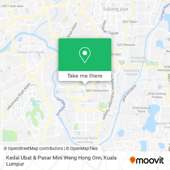 Peta Kedai Ubat & Pasar Mini Weng Hong Onn