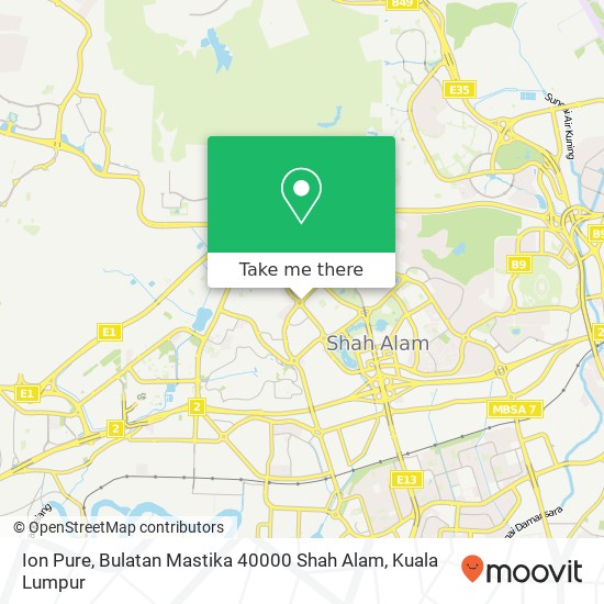 Peta Ion Pure, Bulatan Mastika 40000 Shah Alam