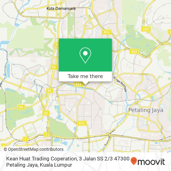 Kean Huat Trading Coperation, 3 Jalan SS 2 / 3 47300 Petaling Jaya map